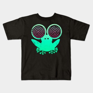 Hypnotic Abstract Frog - Green Kids T-Shirt